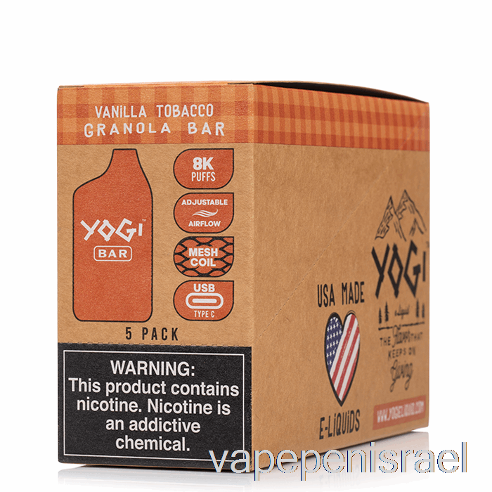 חד פעמי Vape Israel [5 חבילות] יוגי בר 8000 חד פעמי